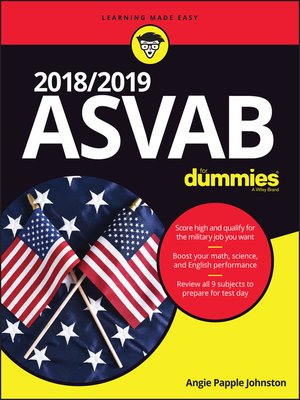 cover image of 2018 / 2019 ASVAB For Dummies